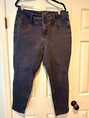 Melissa McCarthy Seven7 Pencil 4 Way Stretch Jeans 18W Charcoal